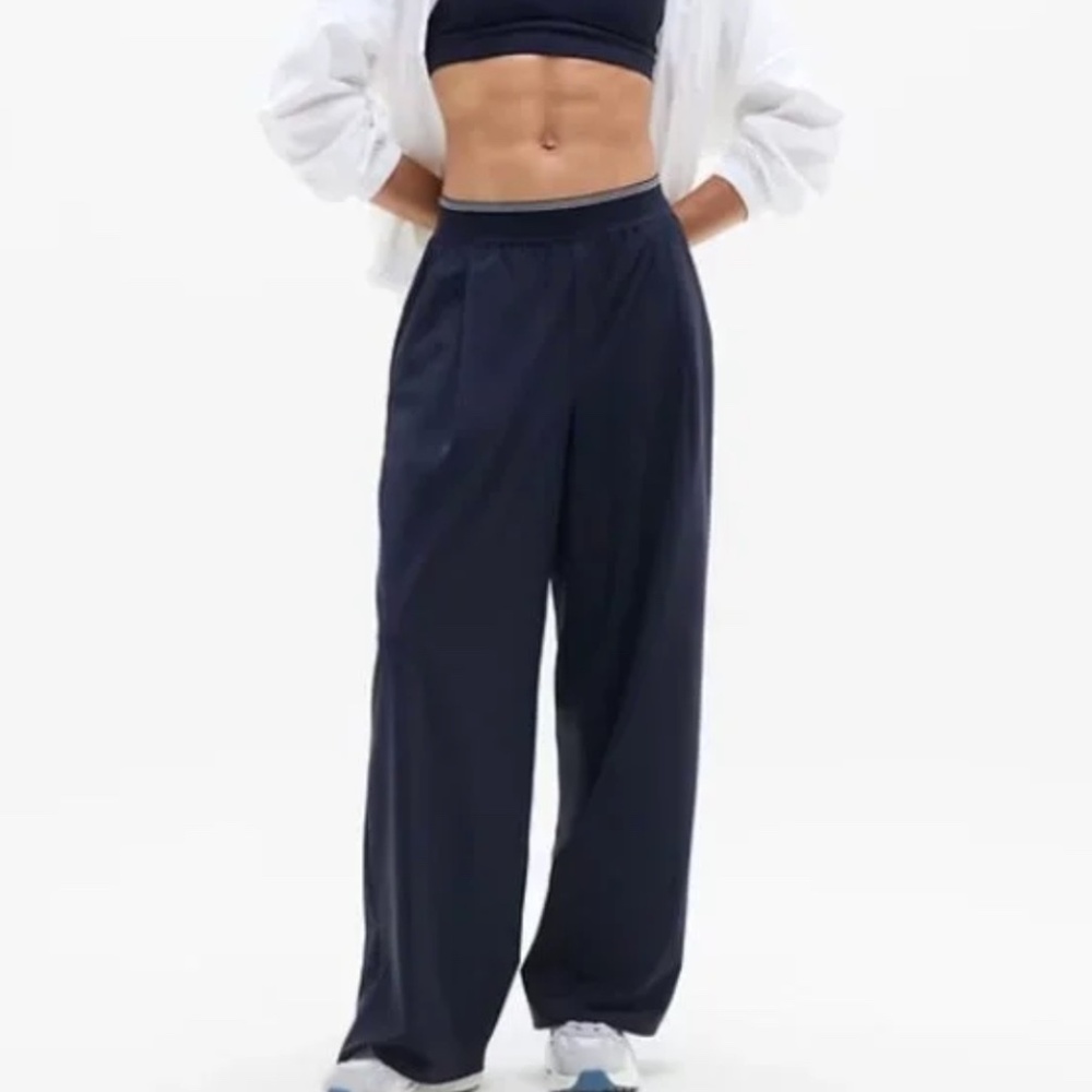 Athleta Stratosphere High Rise Wide Leg Pant Navy M Tall